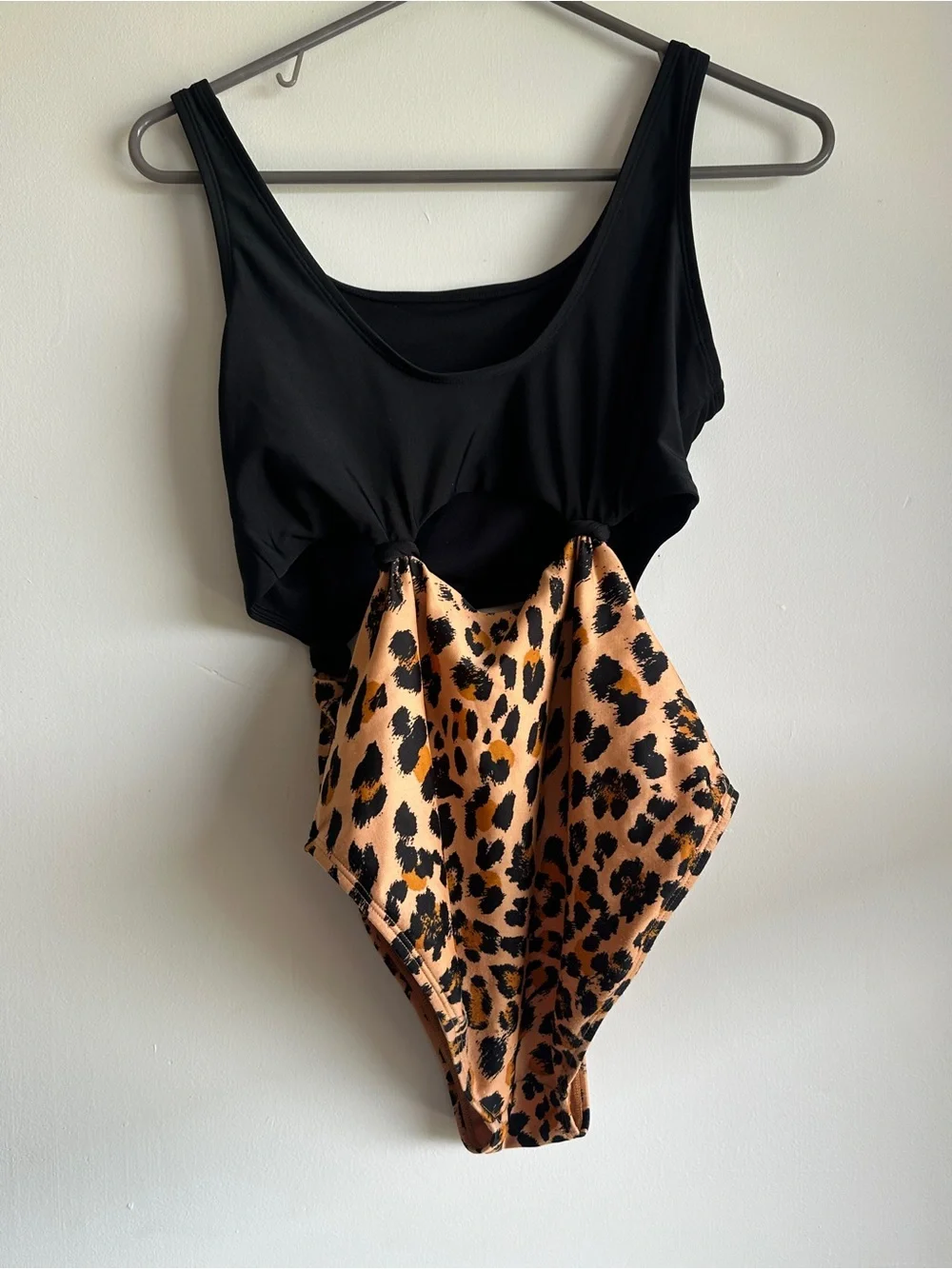 Art Class Girls Black Cheetah Leopard Print Cutout Swimsuit One Piece XL